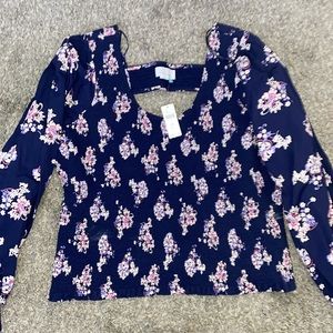 Anthropologie Smocked Open Back Top Size 2X NWT